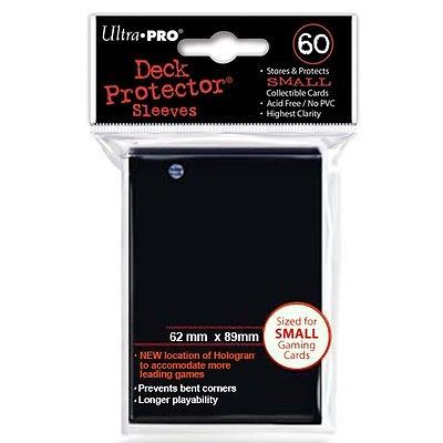 ULTRA PRO 60 SMALL SIZE BLACK DECK PROTECTOR SLEEVES FIT