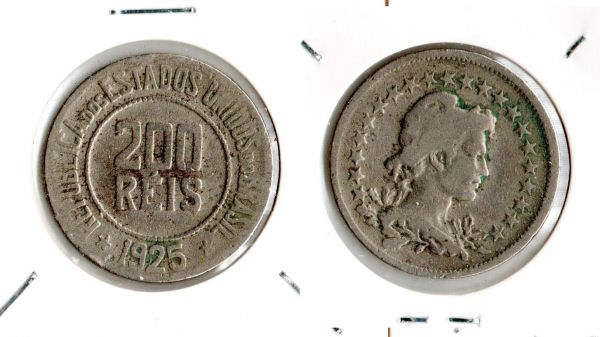 V097-1 - 200 Réis 1923 - Tiragem 2.082.000