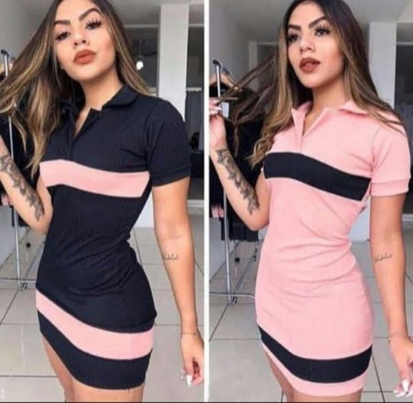Vestido gola polo