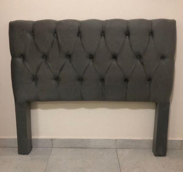 Cabeceira Casal Hera 140 Veludo Suede Marrom SR Cabec