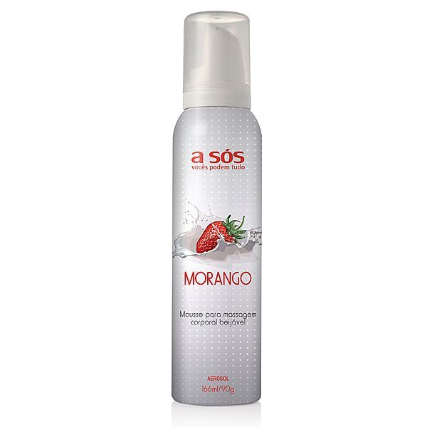 Mousse Corporal Aerossol Beijável Morango - 166ml/90g