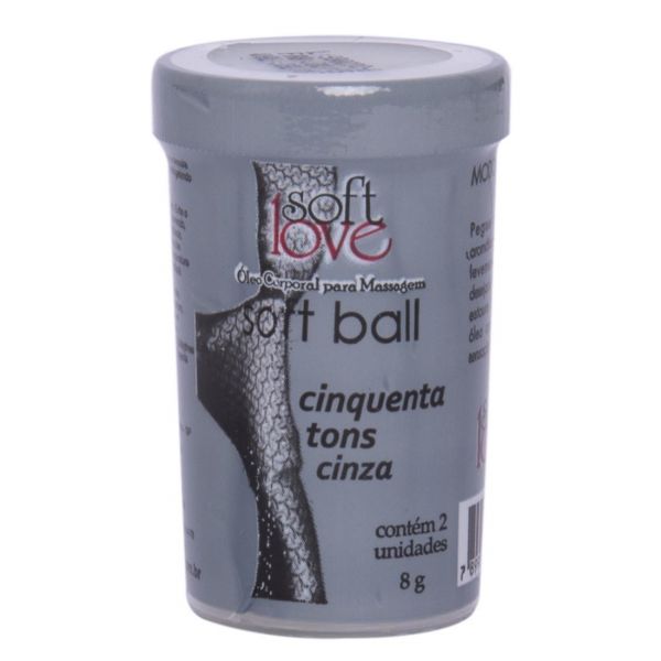 SOFT BALL BOLINHA 50 TONS DE CINZA 8G 02 UNIDADES SOFT LOVE