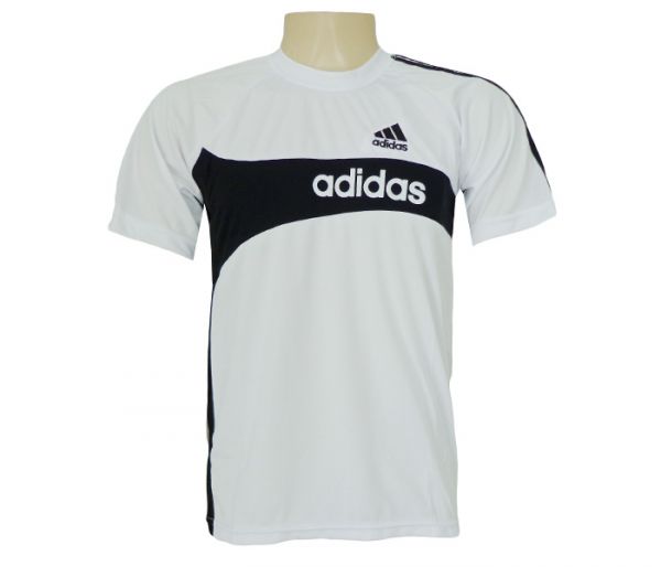 Camisa Adidas Dry Fit Branca e Preta