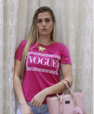 Camiseta Feminina em malha 100% algodão