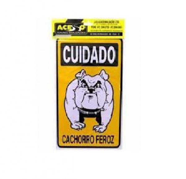 Placa- Cuidado Cachorro Bravo