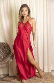 CAMISOLA LONGA CETIM COM DETALHES EM RENDA