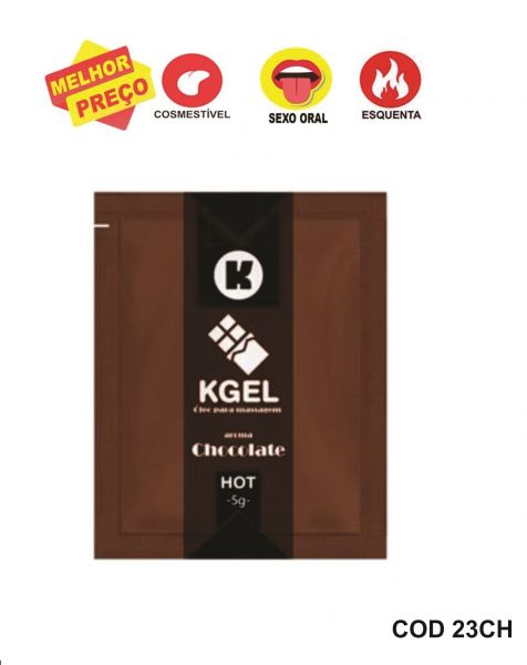 ÓLEO MASSAGEM EXCITANTE COMESTÍVEL  CHOCOLATE HOT SEXO ORAL 5ML - KGE   - Cod 23CH
