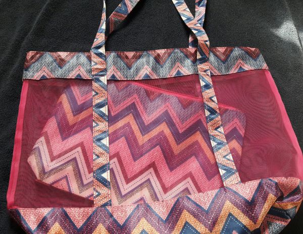 Bolsa de praia linda Rosa com desenhos geométricos