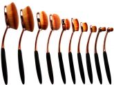 Kit 10 peças pincéis oval gold