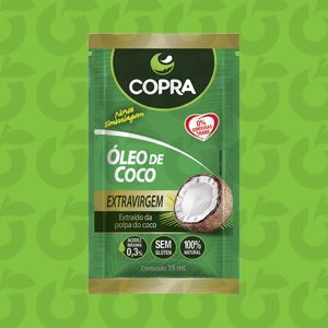 Óleo de Coco Extra Virgem Sachê 15ml Copra Só Paga o Frete