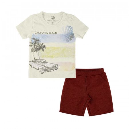 Conjunto Infantil Car Beach Off White