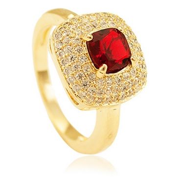 Anel Coleção Micro Zircônia Ruby