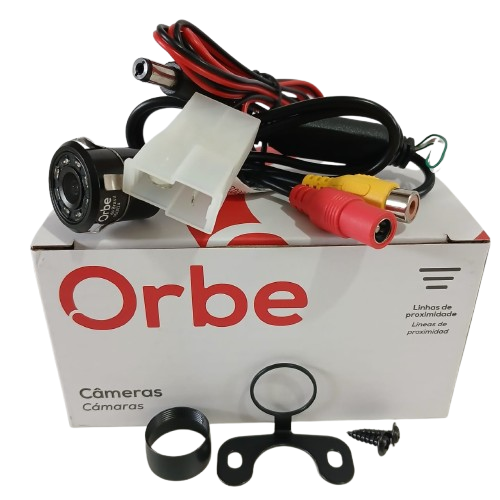Câmera 2 em 1 Ré ou Frontal 12V Linha Fixa Removível Visão Noturna B512 Conector Faston Orbe CD5384