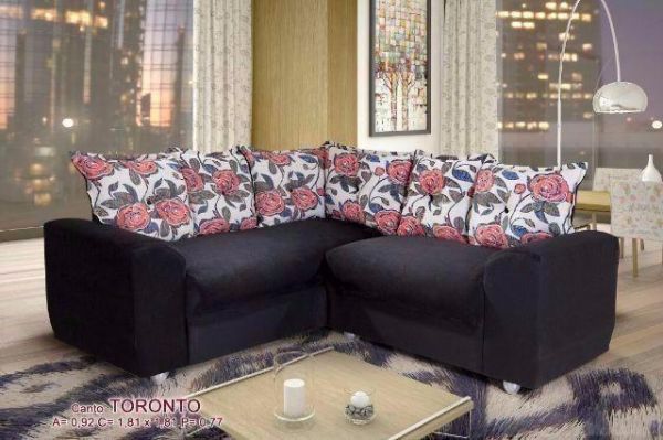 Conj Estof Canto Toronto 2 3Lgs Preto Estampado Phoenix Est