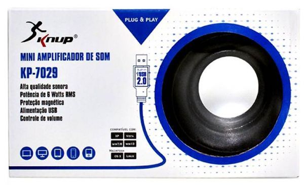 MINI CAIXA DE SOM USB 2.0 POTENCIA: 6W RMS - KP 7029