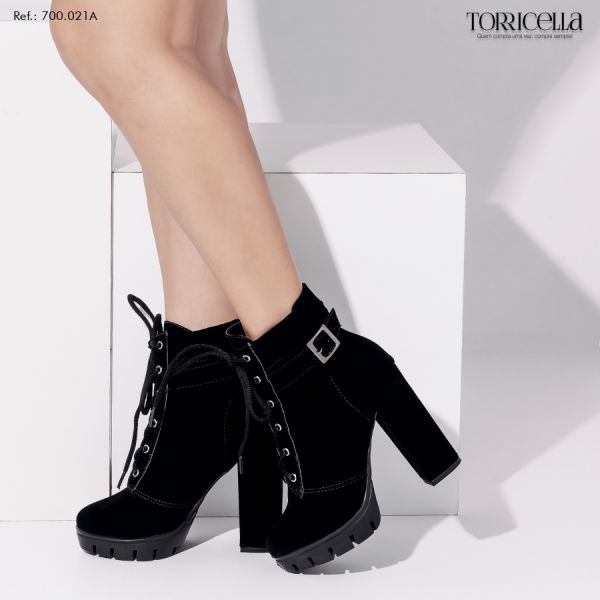 1-Ankle Boot com meia pata feminina- bota cano curto salto TORRICELLA inverno luxo