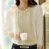 Moda Luxo: Blusa Poliester Renda de Ótima Qualidade. Frete Grátis.