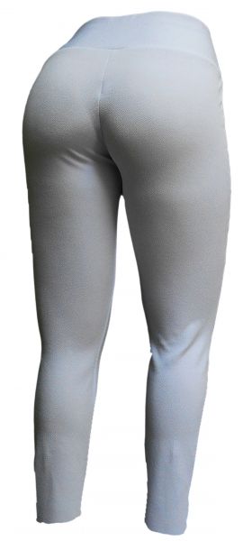 Legging plus size branca 56/58 em crepe de malha, cintura alta