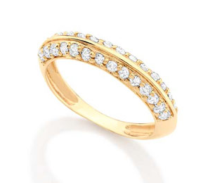 Ref 511464 Meia Aliança Rommanel Com 28 Zircônias