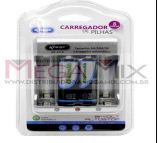 Carregador de Pilhas + 02 Pilhas Recarregáveis AA KP-511A - Knup