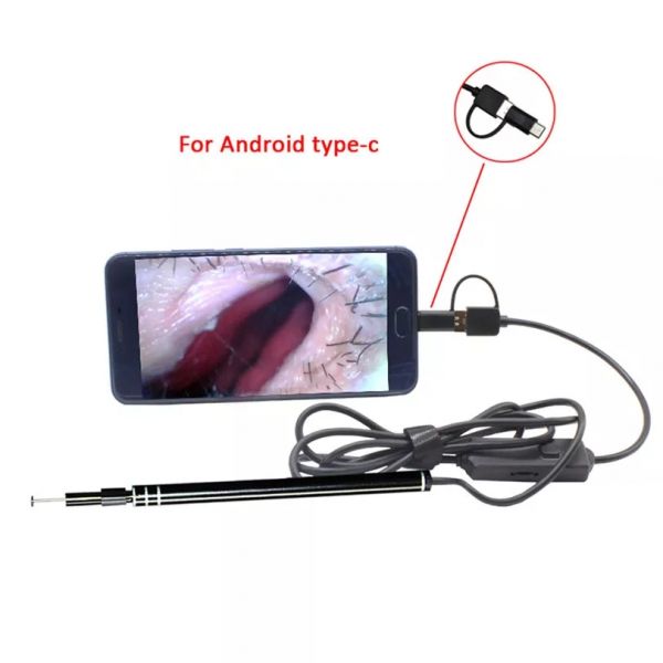 Ferramenta de Limpeza do Ouvido Earpick 3in1 Mini Câmera Endoscópio HD Visuais Colher de ouvido USB