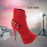 1-Ankle Boot com meia pata feminina- bota cano curto vermelha TORRICELLA inverno luxo