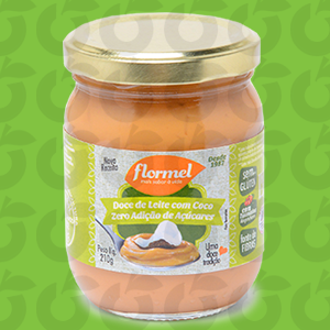 Doce de Leite com Coco Cremoso zero açúcar, zero glúten 210 Gramas FlorMel