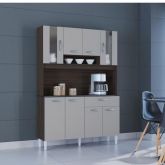 A564.Kit Cozinha Coral 8P1G 120 Chocolate.Off White Poquema
