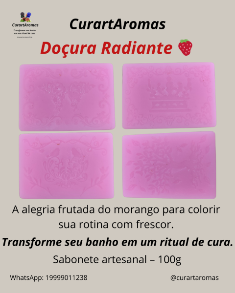 Sabonete Artesanal Doçura Radiante - (Morango)