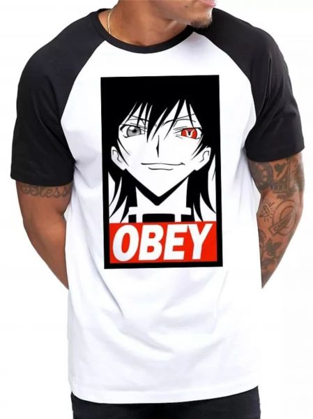 Camiseta Anime Code Geass Lelouch Cc Raglan Manga Curta