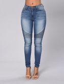Mulheres Calças Simples Skinny / Jeans Poliéster Micro-Elástica Mulheres