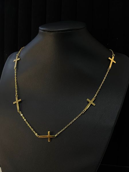 *colar cruz de aço inoxidável*