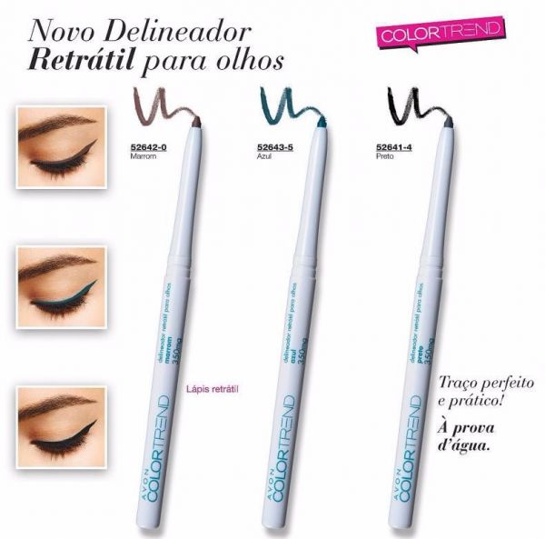 Delineador Retrátil Para Olhos PRETO Avon Color Trend  350 Mg