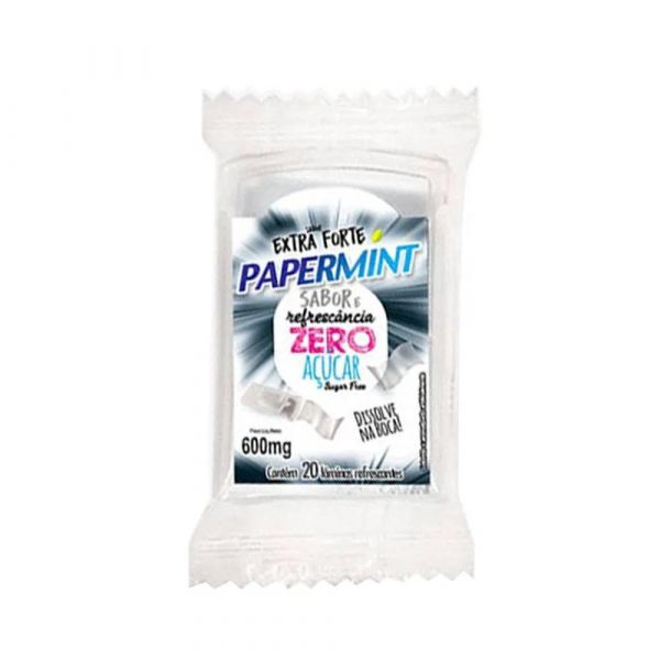 PAPERMINT LÂMINAS REFRESCANTES COMESTÍVEIS ZERO AÇUCAR SABOR EXTRA FORTE