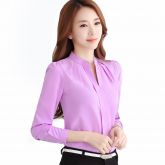 Blusa Feminina Casual Primavera De Chiffon Manga Longa Fashi