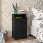 Mesa de Cabeceira Luxo 2 1N4G Preto EJ Moveis