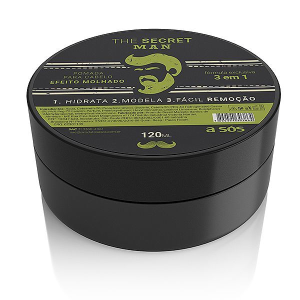 Pomada para Cabelo The Secret Man Efeito Molhado - 120ml