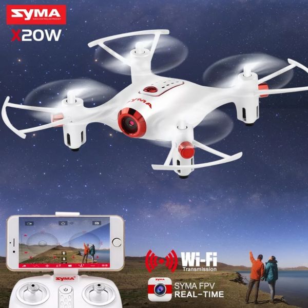 SYMA X20W Mini Drone WIFI Câmera de Trânsito Em Tempo Real FPV RC Quadcopter 2.4G 4CH 6-aixs Dron Pl