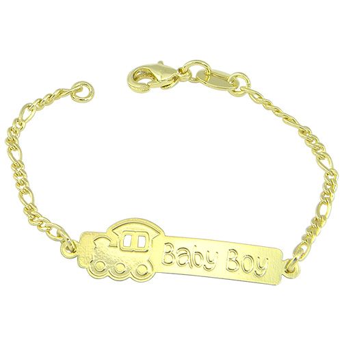 Pulseira infantil Baby Boy folheada a ouro 18k para bebês meninos - P523