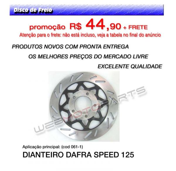Disco De Freio Dianteiro Dafra Speed 150 Alta Qualidade (611