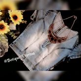 Blusa jeans maguinha