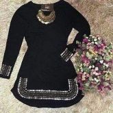 ♡ Vestidos Femininos Curtos Manga Longa Pedraria