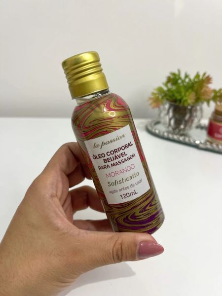 ÓLEO PARA MASSAGEM BEIJÁVEL MORANGO 120ML
