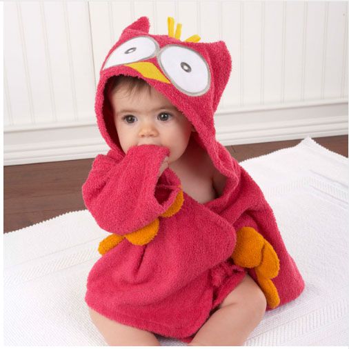 toalha com capuz coruja