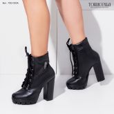 1-Ankle Boot com meia pata feminina- bota cano curto salto TORRICELLA inverno luxo