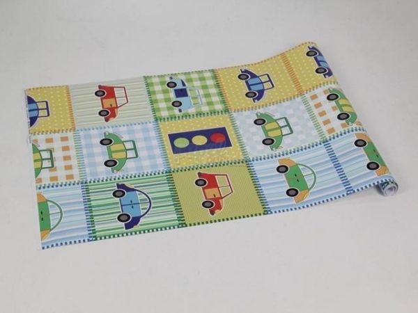 papel-de-parede-em-tom-de-azul-verde-amarelo-preto-cinza-e-laranja-infantil-MODELO 07