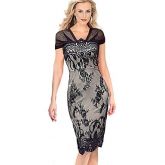 Moda Luxo: Vestido Poliester Rendado, de Ótima Qualidade. Frete Grátis.