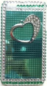 CASE CORAÇÃO CRAVEJADO PARA IPHONE 4 E 4S