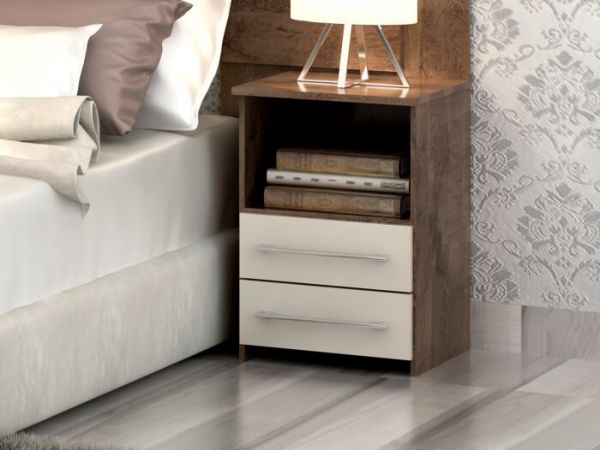 Criado Bruna 2G1N Chocolate.Off White Quarta Divisao