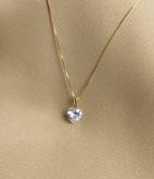 Corrente coração zirconia CP 00494